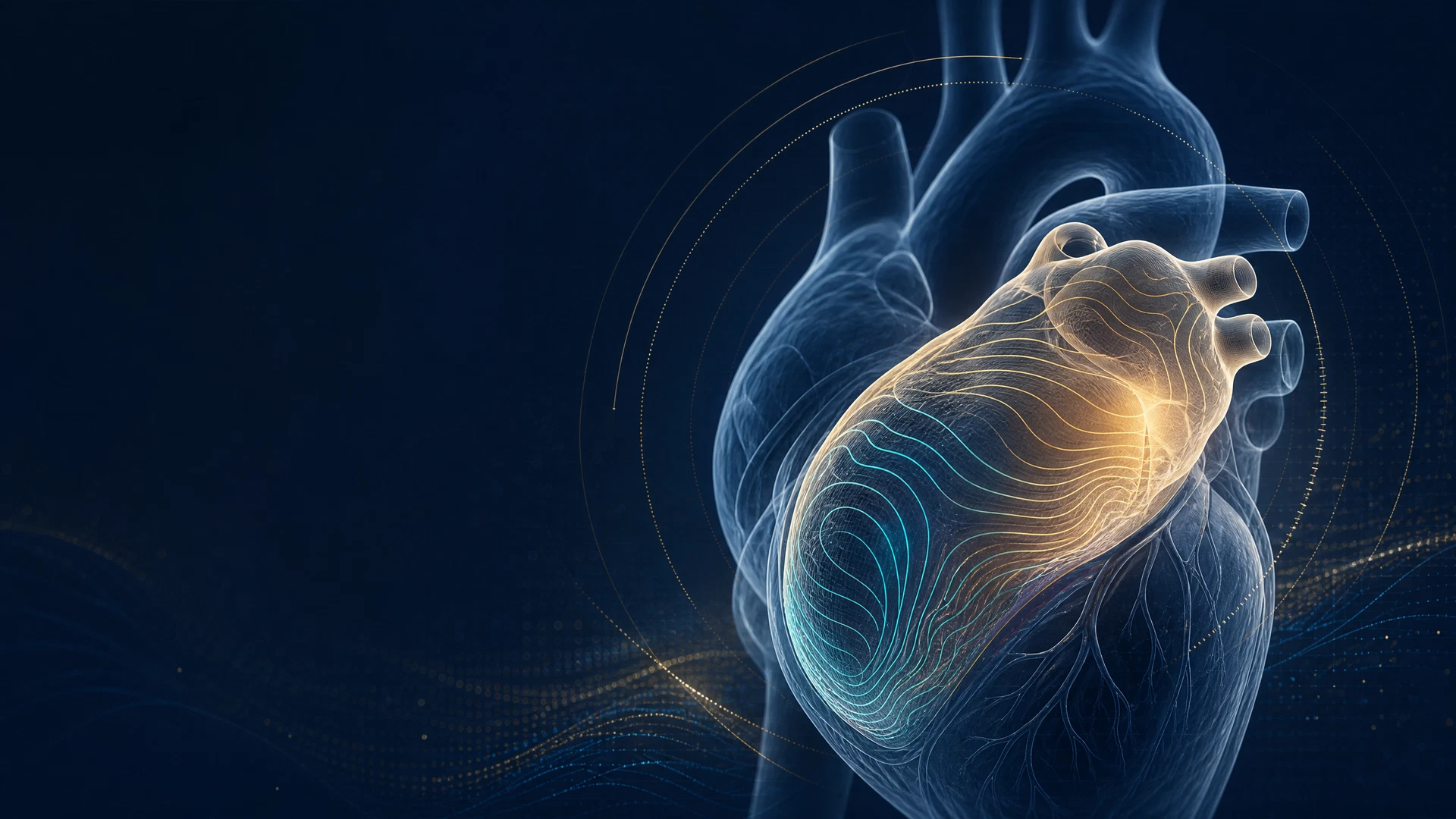 Original conceptual editorial illustration of left atrial strain analysis in transthyretin amyloid cardiomyopathy.