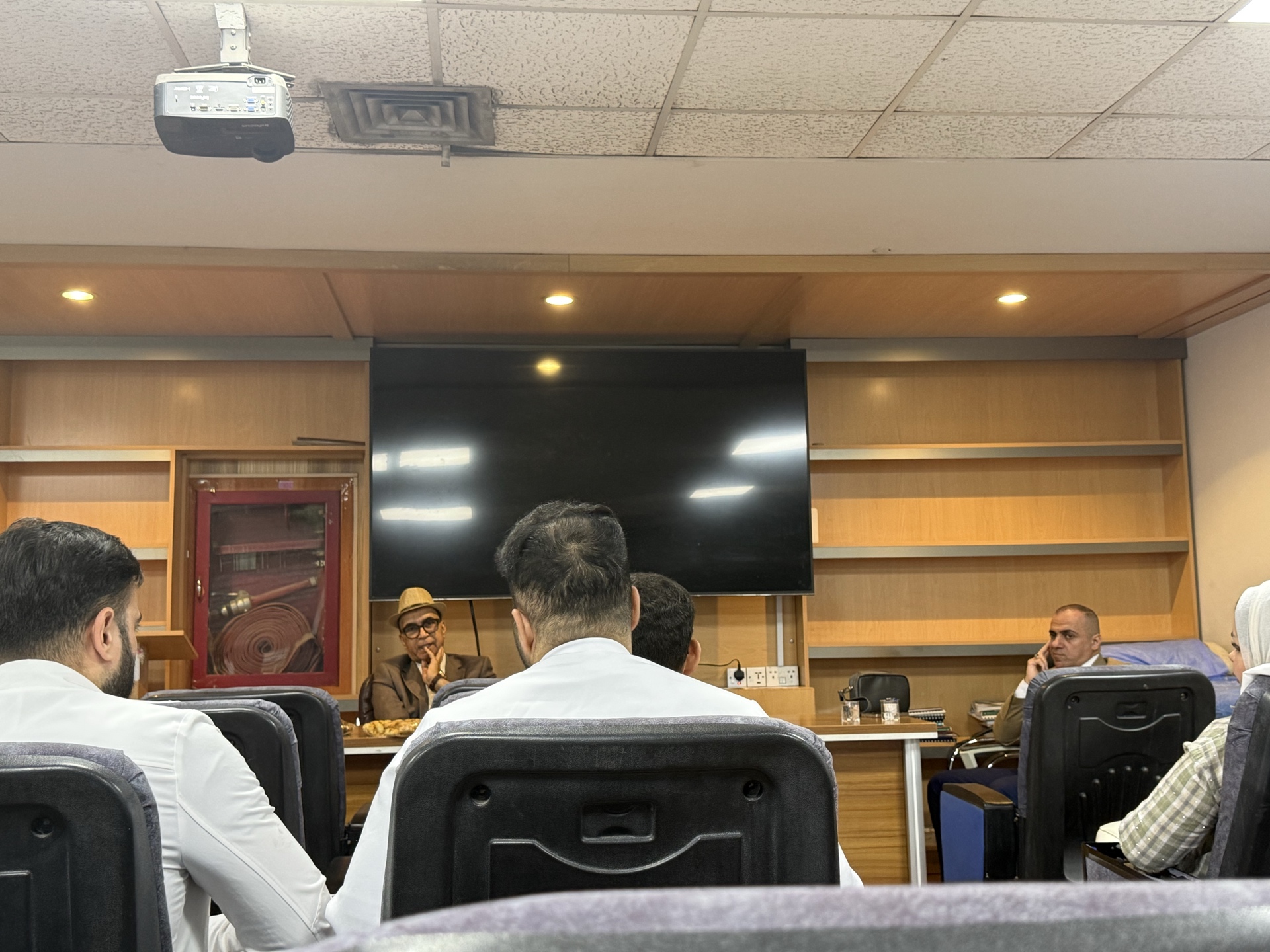 Third-year Iraqi Clinical Cardiology Board fellows attending the cardiac genetics teaching session at Baghdad Teaching Hospital. Photograph supplied by Iraq Cardiology Community.